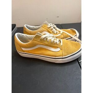 Vans Old Skool Mustard Yellow Ochre Suede Canvas Sneakers Mens 6.5 Womens‎ 8